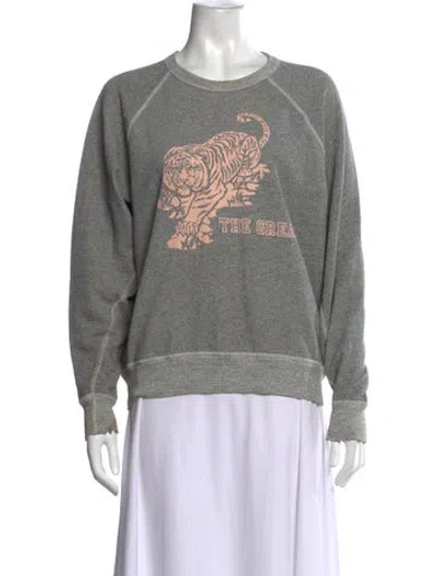 Pre-owned The Great Graphic Print Crew Neck Sweatshirt In Grey
