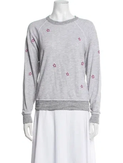 Pre-owned The Great Graphic Print Crew Neck Sweatshirt In Grey