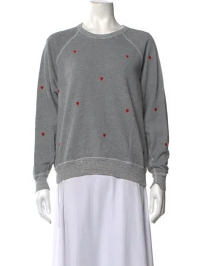 Pre-owned The Great Graphic Print Crew Neck Sweatshirt In Grey