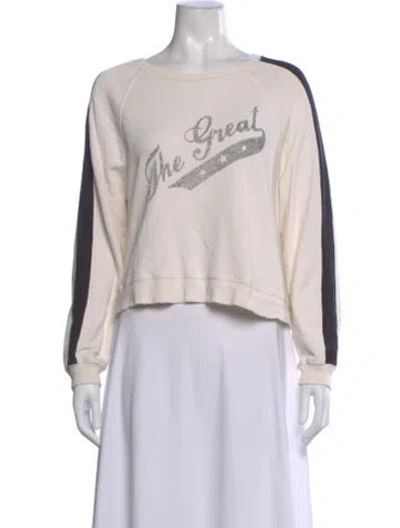 Pre-owned The Great Graphic Print Crew Neck Sweatshirt In Neutral