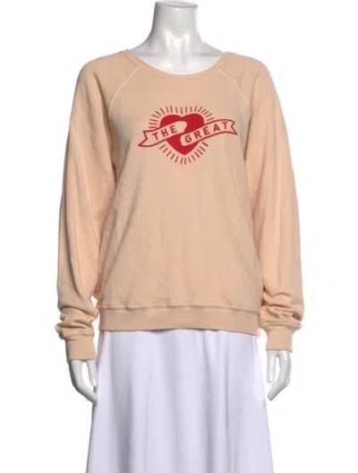 Pre-owned The Great Graphic Print Crew Neck Sweatshirt In Neutral