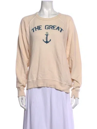 Pre-owned The Great Graphic Print Crew Neck Sweatshirt In Neutral