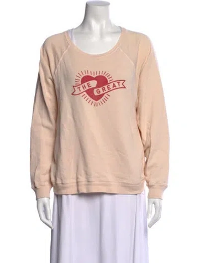 Pre-owned The Great Graphic Print Crew Neck Sweatshirt In Neutrals