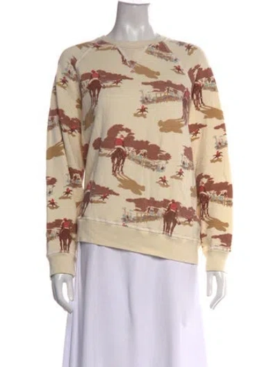 Pre-owned The Great Graphic Print Crew Neck Sweatshirt In Neutrals