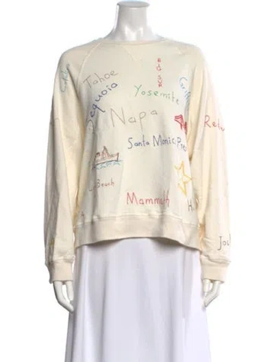 Pre-owned The Great Graphic Print Crew Neck Sweatshirt In Neutrals