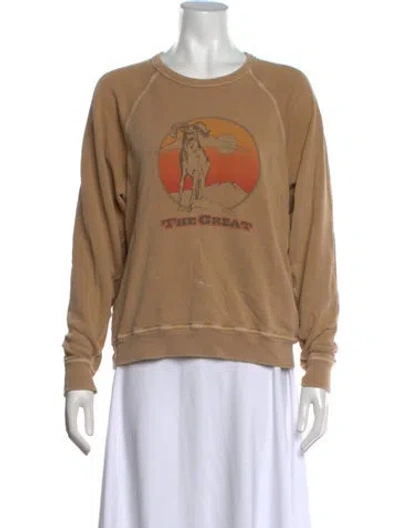 Pre-owned The Great Graphic Print Crew Neck Sweatshirt In Neutrals