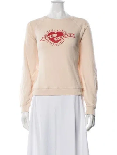 Pre-owned The Great Graphic Print Crew Neck Sweatshirt In Pink