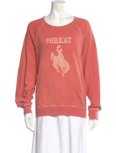 Pre-owned The Great Graphic Print Crew Neck Sweatshirt In Red