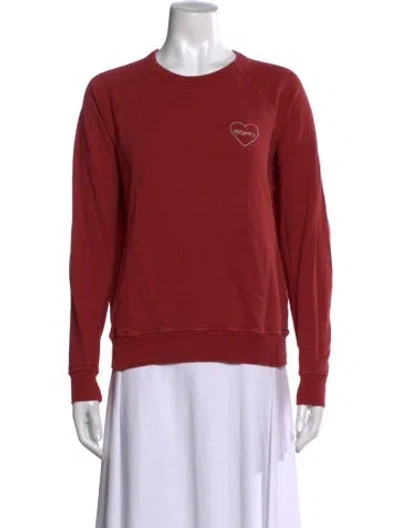 Pre-owned The Great Graphic Print Crew Neck Sweatshirt In Red