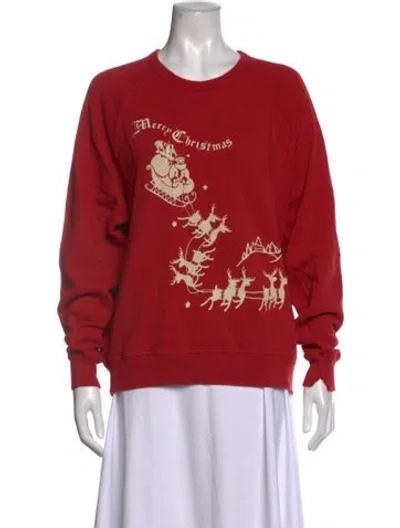 Pre-owned The Great Graphic Print Crew Neck Sweatshirt In Red