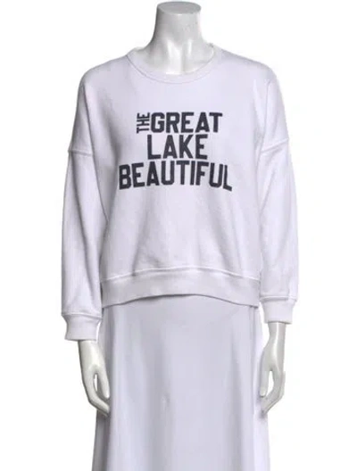 Pre-owned The Great Graphic Print Crew Neck Sweatshirt In White