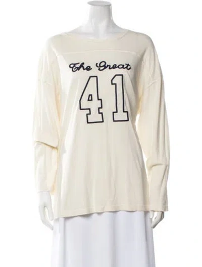 Pre-owned The Great Graphic Print Crew Neck Top W/ Tags In Neutrals