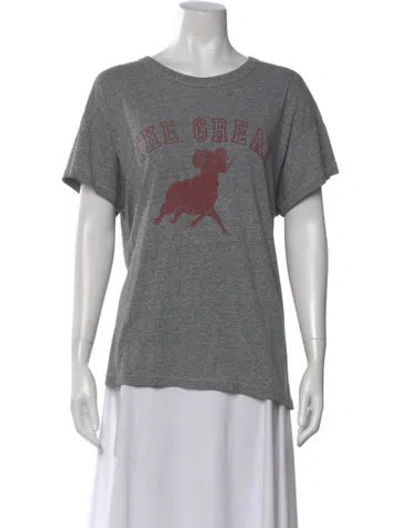 Pre-owned The Great Graphic Print Crew Neck T-shirt In Gray