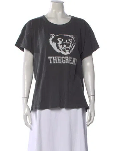 Pre-owned The Great Graphic Print Crew Neck T-shirt In Gray