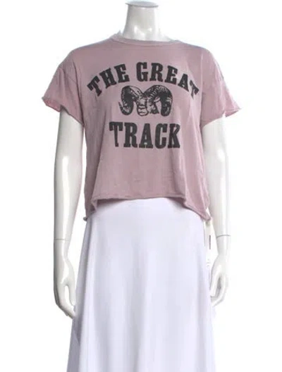 Pre-owned The Great Graphic Print Crew Neck T-shirt In Gray