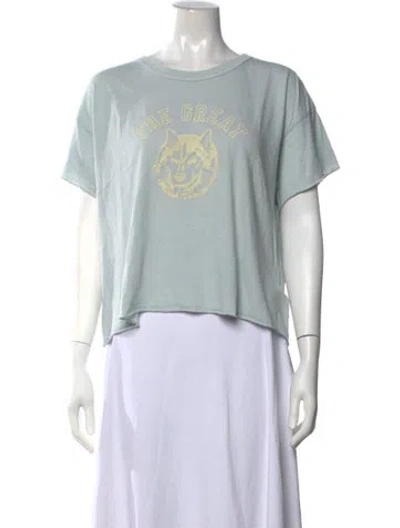 Pre-owned The Great Graphic Print Crew Neck T-shirt In Gray