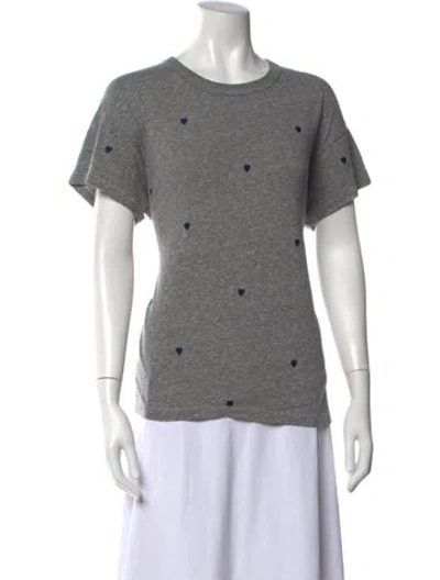 Pre-owned The Great Graphic Print Crew Neck T-shirt In Grey