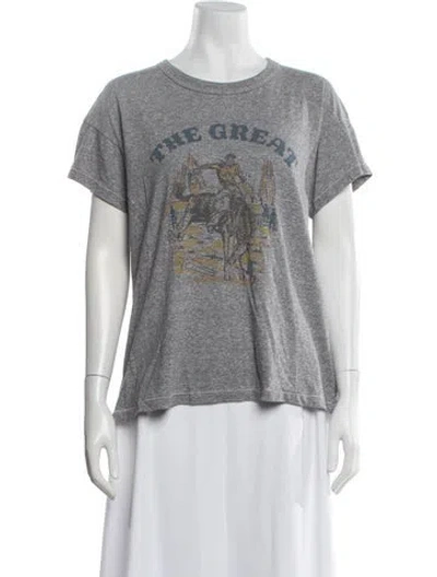 Pre-owned The Great Graphic Print Crew Neck T-shirt In Grey