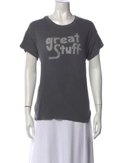 Pre-owned The Great Graphic Print Crew Neck T-shirt In Grey