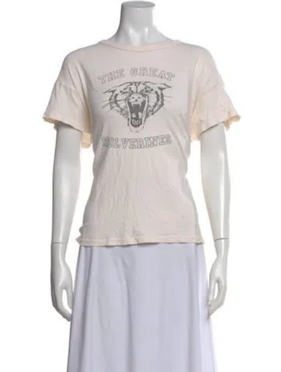 Pre-owned The Great Graphic Print Crew Neck T-shirt In Neutral