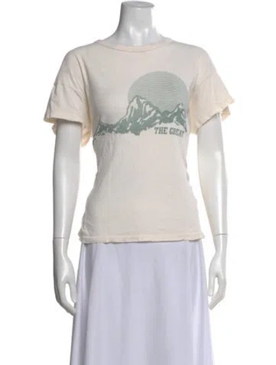 Pre-owned The Great Graphic Print Crew Neck T-shirt In Neutral