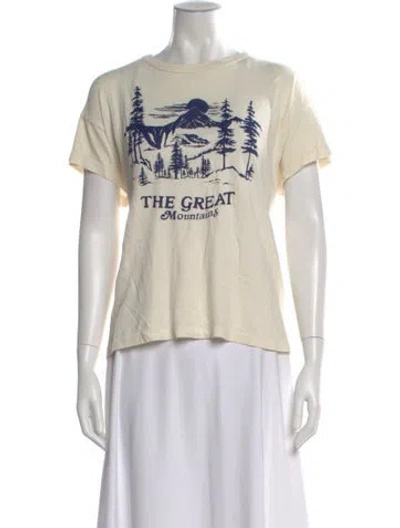 Pre-owned The Great Graphic Print Crew Neck T-shirt In Neutral