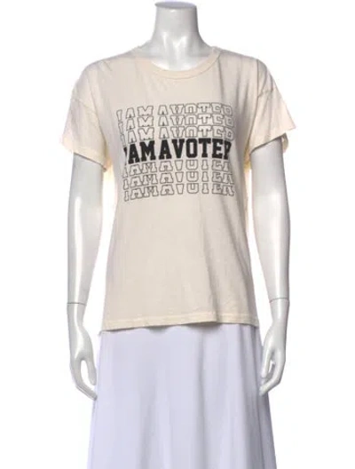 Pre-owned The Great Graphic Print Crew Neck T-shirt In Neutral