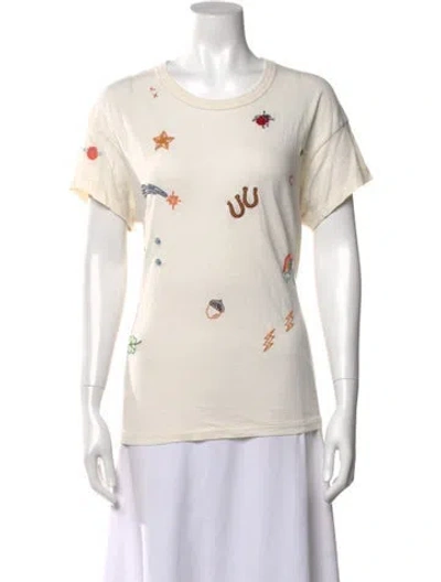 Pre-owned The Great Graphic Print Crew Neck T-shirt In Neutral
