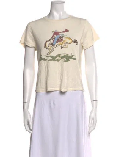 Pre-owned The Great Graphic Print Crew Neck T-shirt In Neutral