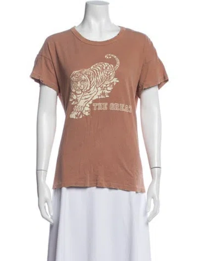 Pre-owned The Great Graphic Print Crew Neck T-shirt In Neutral