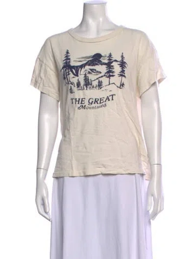 Pre-owned The Great Graphic Print Crew Neck T-shirt In Neutral