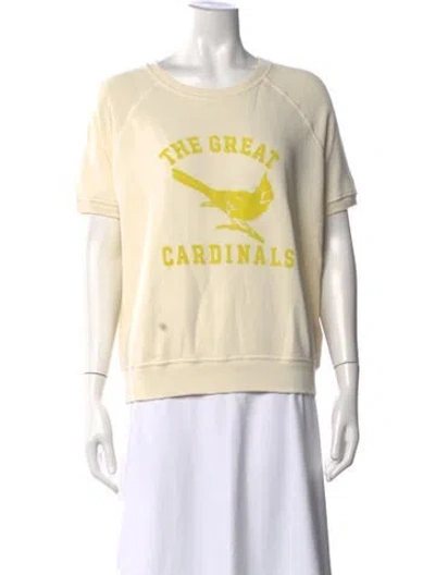 Pre-owned The Great Graphic Print Crew Neck T-shirt In Neutral