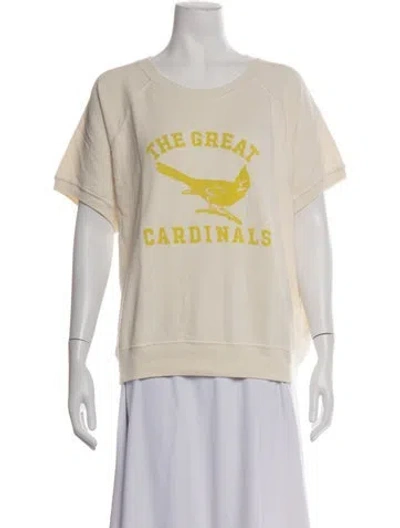 Pre-owned The Great Graphic Print Crew Neck T-shirt In Neutrals