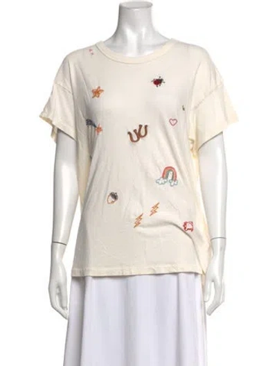 Pre-owned The Great Graphic Print Crew Neck T-shirt In Neutrals
