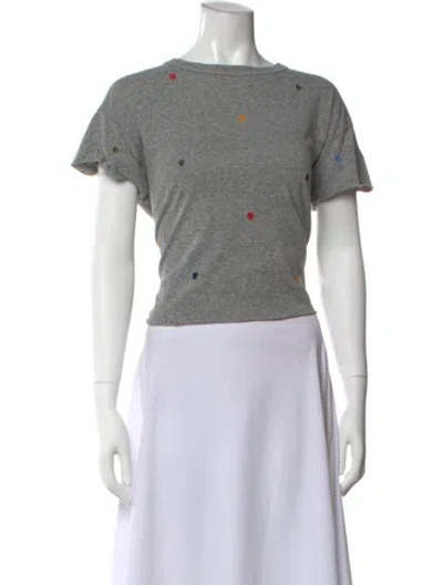 Pre-owned The Great Graphic Print Crew Neck T-shirt W/ Tags In Gray