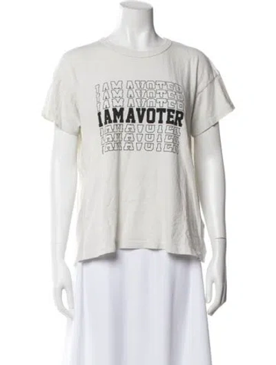 Pre-owned The Great Graphic Print Crew Neck T-shirt In White