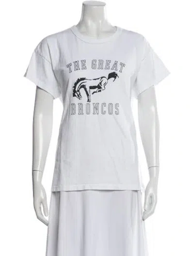 Pre-owned The Great Graphic Print Crew Neck T-shirt In White