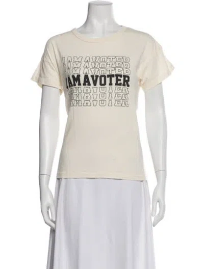 Pre-owned The Great Graphic Print Crew Neck T-shirt In White