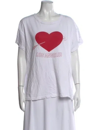 Pre-owned The Great Graphic Print Crew Neck T-shirt In White