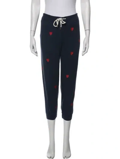 Pre-owned The Great Graphic Print Embroidered Accent Sweatpants In Blue