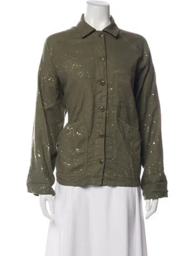 Pre-owned The Great Graphic Print Jacket In Green