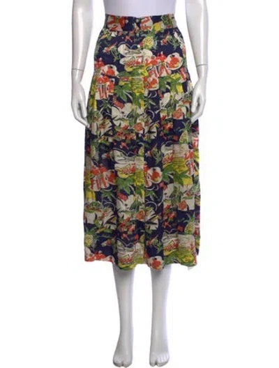 Pre-owned The Great Graphic Print Midi Length Skirt In Multicolor