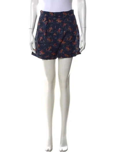 Pre-owned The Great Graphic Print Mini Shorts In Blue