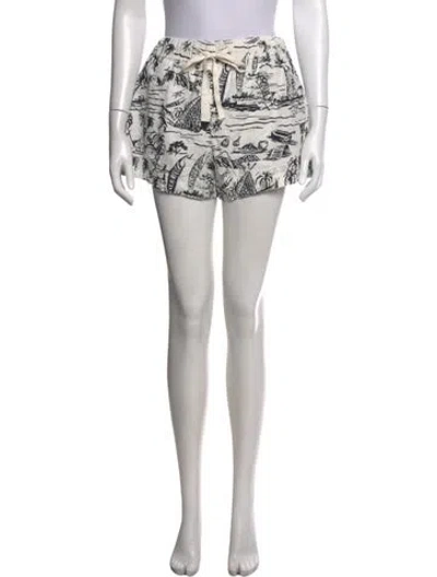Pre-owned The Great Graphic Print Mini Shorts In White