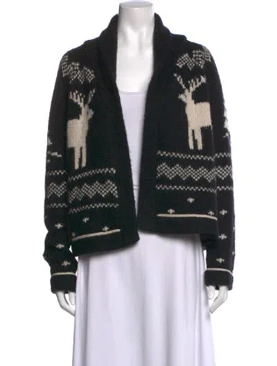 Pre-owned The Great Graphic Print Open Front Sweater In Multi