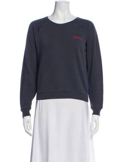 Pre-owned The Great Graphic Print Scoop Neck Sweater In Blue