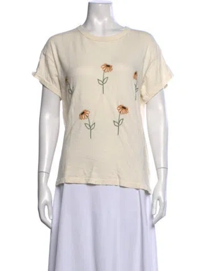 Pre-owned The Great Graphic Print Scoop Neck T-shirt In Neutrals
