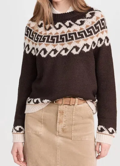 The Great Greek Key Pullover Sweater In Driftwood In Brown
