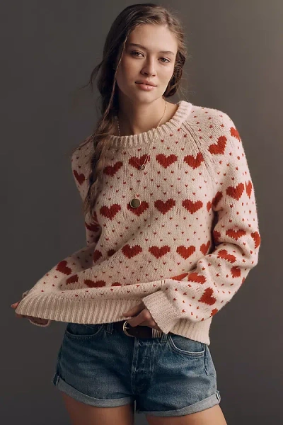 The Great Heart Long-sleeve Crew-neck Sweater In Animal Print