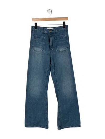 Pre-owned The Great High-rise Flared Jeans In Blue